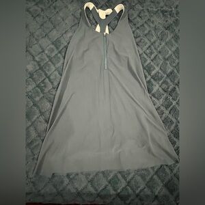 Athleta Gray Midi A-Line Dress Asymmetrical with bodysuit